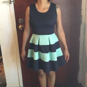 Mint and blue short dress